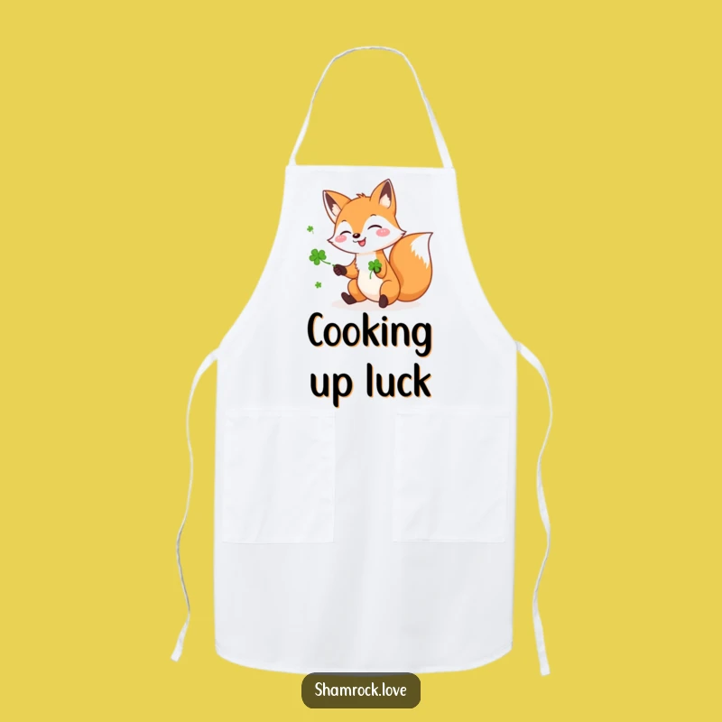 Funny Fox Shamrock Apron - Cook Up Luck in the Kitchen