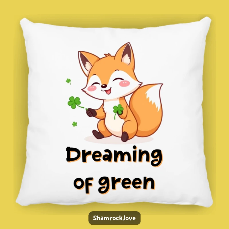 Funny Fox Shamrock Pillow - Cozy Comfort with a Lucky Touch