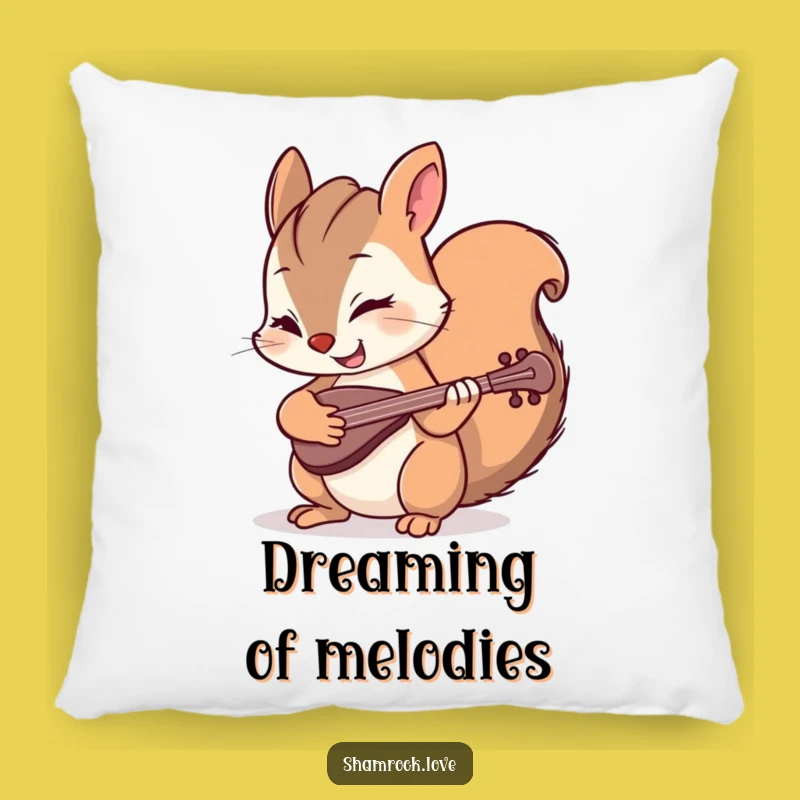 Funny Squirrel Fiddle Pillow - Cozy Comfort with a Musical Twist