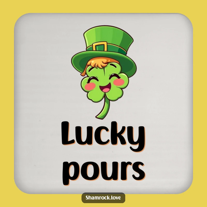 Funny Leprechaun Shamrock Drink Coaster - St. Patrick's Day Protector