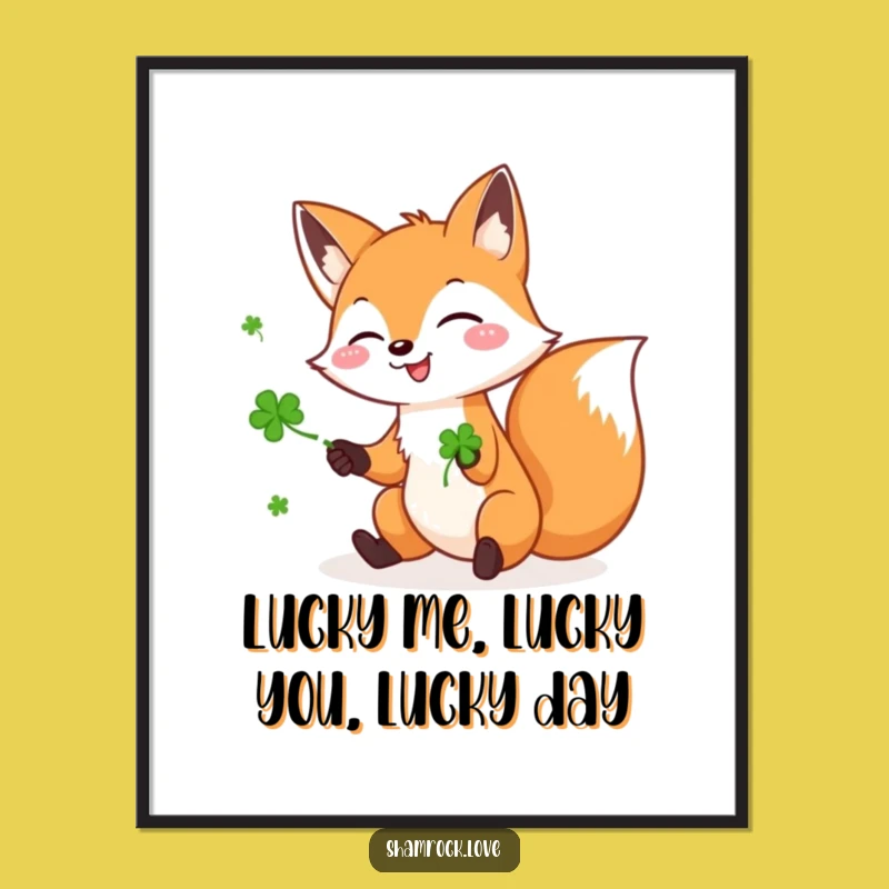 Free Printable Wall Art: Lucky Fox Juggler - Whimsical Downloadable Art for Good Vibes
